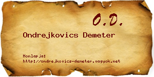 Ondrejkovics Demeter névjegykártya